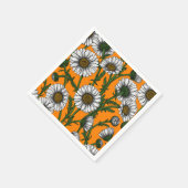 Gänseblümchen auf Orange Serviette (Ecke)