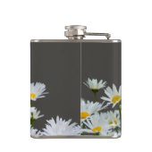 Gänseblümchen auf personalisiertem Grau Flachmann (Rückseite)