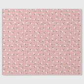 Gänseblümchen auf rosa Karo (großes Format) Geschenkpapier (Flach)