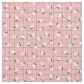 Gänseblümchen auf rosa Karo (kleine Größe) Stoff (Muster)