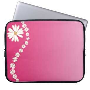 Gänseblümchen auf rosa Laptop-Hülle Laptopschutzhülle