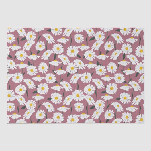 Gänseblümchen auf Rosa Seidenpapier (Vorderseite)