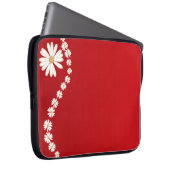 Gänseblümchen auf roter Laptop-Computer Hülse Laptopschutzhülle (Vorne Rechts)