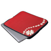 Gänseblümchen auf roter Laptop-Computer Hülse Laptopschutzhülle (Vorne Knopf)