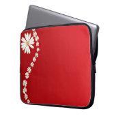 Gänseblümchen auf roter Laptop-Computer Hülse Laptopschutzhülle (Vorderseite Links)