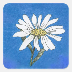 Gänseblümchen-Aufkleber Quadratischer Aufkleber