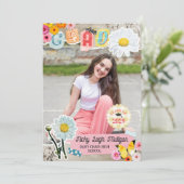 Gänseblümchen-Ausschnitte Scrapbook Collage Abschl Einladung (Stehend Vorderseite)
