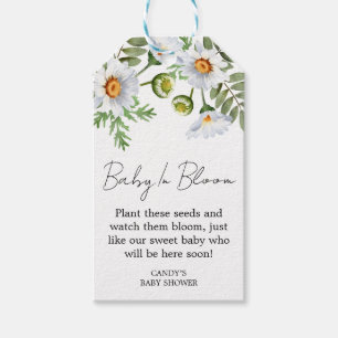 Gänseblümchen-Baby-Party-Samengeschenk-Tags Geschenkanhänger
