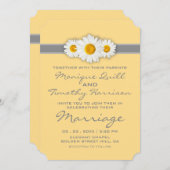 Gänseblümchen-Band - gelbe graue u. weiße Hochzeit Einladung (Vorne/Hinten)