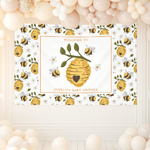 Gänseblümchen Bienenstock Hummel Biene Baby Shower Banner