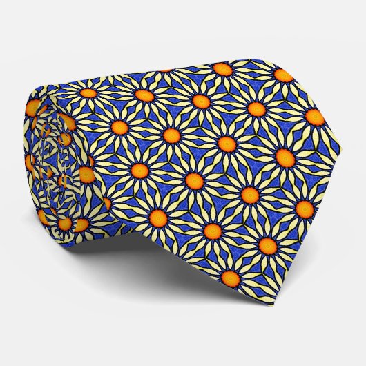 Gänseblümchen Blau Krawatte (Gerollt)