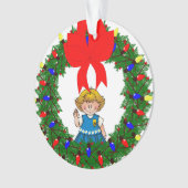 Gänseblümchen-blondes Haar-Kiefern-Kranz mit Bogen Ornament (Vorderseite)