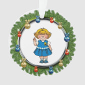 Gänseblümchen-blondes Haar-Kiefern-Kranz mit Ornament (Vorderseite)