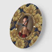 Gänseblümchen-Blume Fünfzig Geburtstag Custom Große Wanduhr (Winkel)