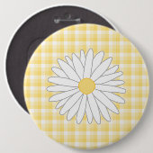 Gänseblümchen-Blume in Gelbem und im Weiß Button (Vorne & Hinten)