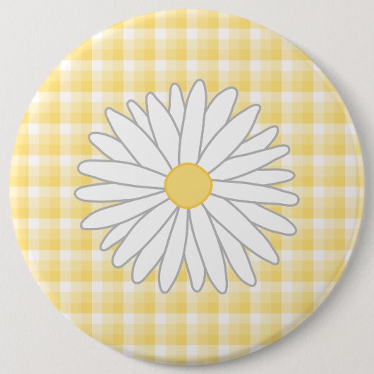 Gänseblümchen-Blume in Gelbem und im Weiß Button (Vorderseite)