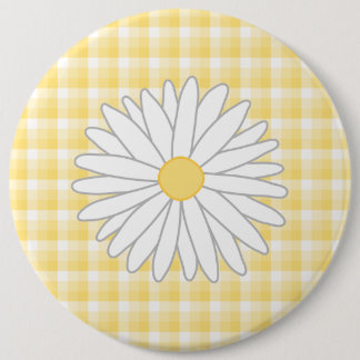 Gänseblümchen-Blume in Gelbem und im Weiß Button