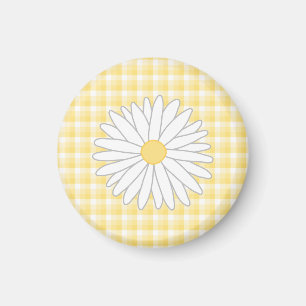 Gänseblümchen-Blume in Gelbem und im Weiß Magnet