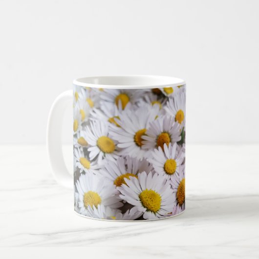 Gänseblümchen-Blume Kaffeetasse (Vorderseite Links)