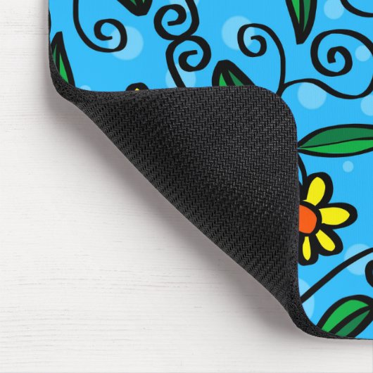 Gänseblümchen, Blume mit blauem Hintergrund Mousepad (Ecke)