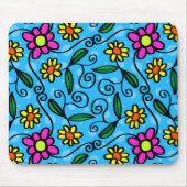 Gänseblümchen, Blume mit blauem Hintergrund Mousepad (Vorne)