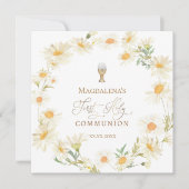 Gänseblümchen Blume zerstören Erste Heilige Kommun Einladung (Vorderseite)