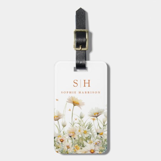 Gänseblümchen-Blumen-Gepäckanhänger Gepäckanhänger (Vorderseite vertikal)