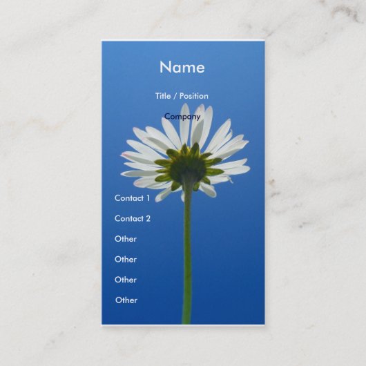 Gänseblümchen-Blumen-Geschäfts-Kartenvertikale Visitenkarte (Vorderseite)