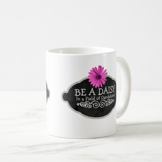 Gänseblümchen-Blumen-Girly Inspirational Kaffeetasse (VorderseiteRechts)