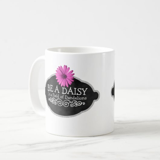 Gänseblümchen-Blumen-Girly Inspirational Kaffeetasse (Vorderseite Links)