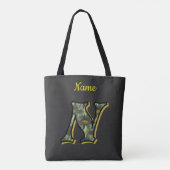 Gänseblümchen-Blumen-Kunst-Monogramm-Initiale N Pe Tasche (Rückseite)