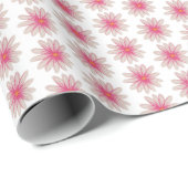 Gänseblümchen-Blumen-Rosa Geschenkpapier (Rolleneckpunkt)