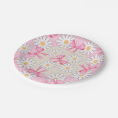 Gänseblümchen-Blumen-Schleifen-Papierteller 7" run Pappteller (Schrägansicht)