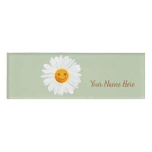 Gänseblümchen-Blumen-Smiley Namenschild