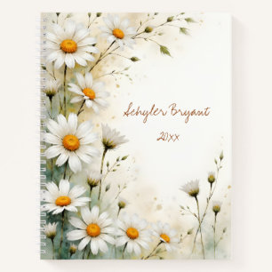 Gänseblümchen-Blumen-Spiral-Journal Botanisch Früh Notizblock