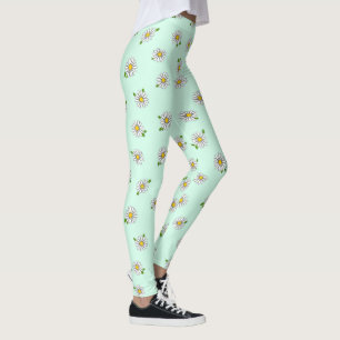 Gänseblümchen-Blumen Süßes Florales Pastell-Muster Leggings