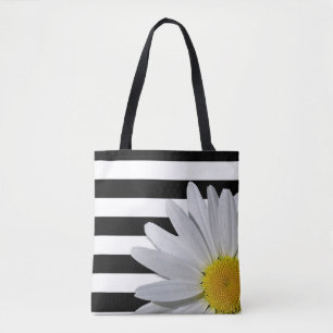 Gänseblümchen-Blumen-u. Streifen-Muster-Entwurf Tasche