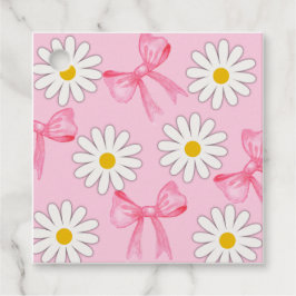 Gänseblümchen-Blumen- und Schleifen-Anhänger Geschenkanhänger