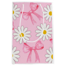 Gänseblümchen-Blumen- und Schleifen-Geschenktasche