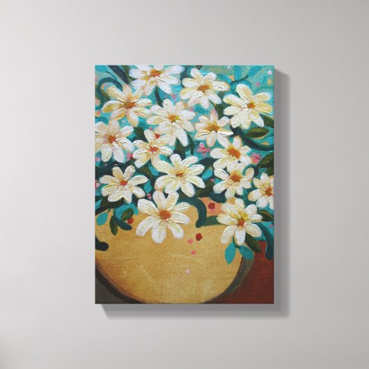 Gänseblümchen-Blumenarrangement Leinwanddruck (Vorderseite)