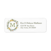 Gänseblümchen-Blumenkranz-Monogramm-Rücksendeadres (Vorne)