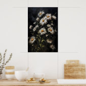 Gänseblümchen-Blumenmalerei, Dark Academia, Vintag Poster (Küche)
