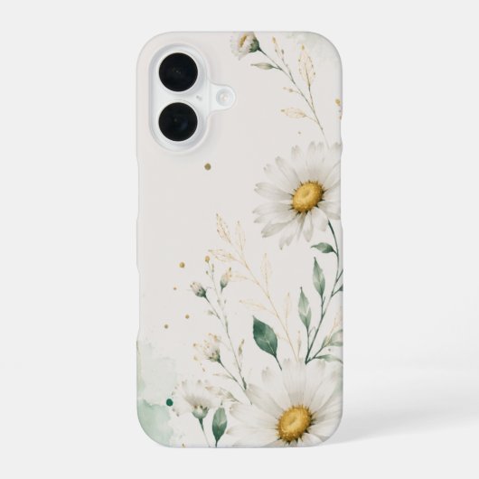 Gänseblümchen-Blumenmuster iPhone 16 Hülle (Rückseite)