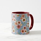Gänseblümchen-Blumenmuster Tasse (VorderseiteRechts)