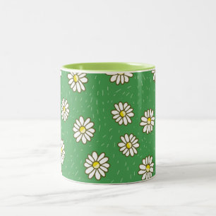 Gänseblümchen-Blumenmuster Zweifarbige Tasse
