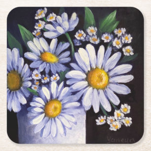 Gänseblümchen-Blumenpapier-Untersetzer Rechteckiger Pappuntersetzer
