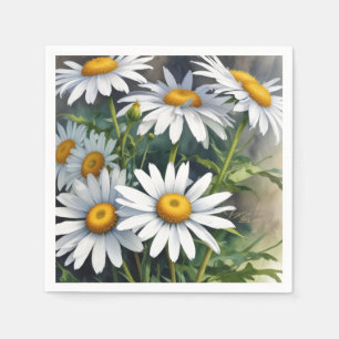 Gänseblümchen Blumenstrauß Elegante Aquarellmalere Serviette
