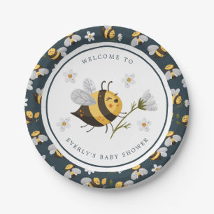 Gänseblümchen-Blüten-Hummel-Biene-Baby-Party Pappteller
