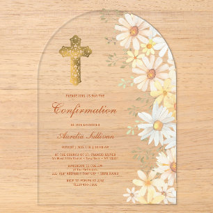 Gänseblümchen-Bogen-Konfirmation Acryleinladungen