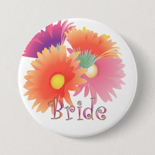 Gänseblümchen-Braut-Hochzeits-Knopf KRW heller Button